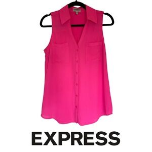 Express Sleeveless Blouse in Hot Pink